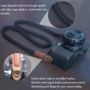 1Pc Cotton Rope Camera Neck Strap Vintage Shoulder Strap Leather Wrist Lanyar O^