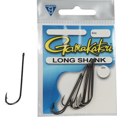 Gamakatsu Long Shank Black Fishing Hooks Size 10 to 2 Father's Day gifts