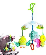 Baby Car Seat Toys, Funny Car Seat Baby Doll Toddler Crib Rattle, Interactive Musical Doll Stroller Activity Toy for Children Boys Girls