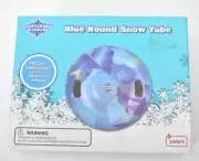 Snow Zone Blue Round Snow Tube Inflatable Winter Sled 35" Dia x 10" For Adults
