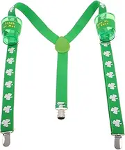 [LIFKOME] Men's Patricks Day Party Supplies Irish Theme Suspenders Adjustable Decorations with Shamrock