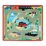 Melissa & Doug - Round the Town Road Rug with 4 Vehicles