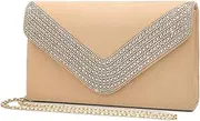 [Lefrcry] Women Satin Evening Bags Ladies Party Handbag for Wedding Party Handbag Rhinestone Clutch Purses