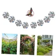 10 Meters of 8 Pieces Reflective Pinwheels Strings, Sparkly Hanging Scare Bird