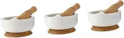 Alipis 3pcs Ceramic Wood Baby Food Masher Bowl Set for Smooth Purees Spice Grinder Ricer Kitchen Tool Safe Easy to Clean
