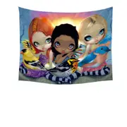 Colorful Painting Three Little Birds and Fairies Tapestry