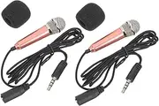 TOPPERFUN 2pcs Mini Microphone Portable Handheld Mic for Singing Recording Streaming Compatible with Phone Tablet Lightweight Easy to Use