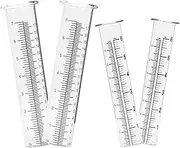 4pcs Rain Gauge Glass Tube for Outdoor Yard Accurate Rainfall Measurement Tool Garden Decor
