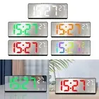 Digital Alarm Clock Desktop Mirror LED Clock for Beside School Hall Festival
