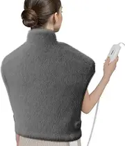Boncare 12” x 15” Large Heating Pad For Back Pain Neck and Shoulders Fast Relief, Moist Heat Therapy Option, 4 Temperature Settings and 4 Auto Shut Off Time Settings, Storage Bag and Super Soft Velvet