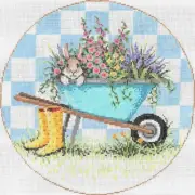 Needlepoint Handpainted Sandra Gilmore Wellies 8.25"