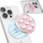 Nltyou Magnetic Phone Holder with Suction Cup, Multifunctional Cell Phone Stand, Mount, Ring Grip, Kickstand Compatible with MagSafe, Adjustable Phone Stand for iPhone