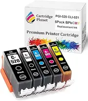 Cartridge Planet 5 Pack (1BK,1PBK,1C,1M,1Y) Compatible Ink for Canon PGI-520 CLI-521 PGI520 CLI521 for Canon IP3600 IP4600 IP4700 MP540 MP550 MP560 MP620 MP630 MP640 MP980 MP990 MX860 MX870