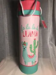 Llama Cactus Wine Tube Gift Box Tag 3.8" x 12.8" NEW Christmas Holiday Cylinder