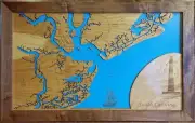 Charleston, SC - Coastal Map - Laser Cut Wood Map | Wall Art | Made to Order