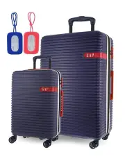 [GAP] Varsity Hard-Shell Large Suitcase With Luggage Tag 2 Piece in Navy