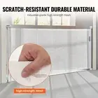 Retractable Baby Gate 34 Inch Tall Mesh Safety Doorway Pet Barrier White