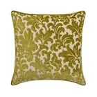 Sofa Pillow Case Green 16"x16", Square Velvet Velvet - Chartreuse Flowery