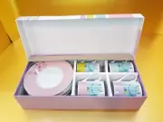 Turkish Coffee Espresso Cup Set Cats Colorful 4 Cups & Saucers NIB Pasabahce