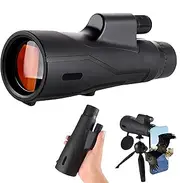 12x50 High Power Monocular Telescope, Spotting Scope with Lens Cover, Black,Gifts for mom
