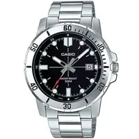 在飛比找PChome24h購物優惠-【CASIO】紳士時尚三針三眼日期顯示腕錶-丁字黑面(MTP