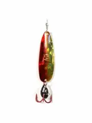 Clam Ribbon Leech Flutter Spoon 1/16 oz - Red Gold Holo - Ice Fishing