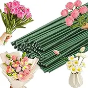 TARKDAK Pack of 100 Green Iron Flower Wires, 30 cm, 2 mm Diameter, Wire Rod for Crafts, Bouquet, Wreath, DIY Projects