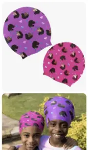 bundle of 4 Swim Cap Set Afro Unicorn perfect solution protect long volume hair