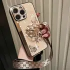 Bling Ring Stand Case Butterfly Hard Cover For iPhone 16 15 Pro Max 14 11 12 13