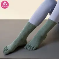 在飛比找蝦皮商城優惠-Air active 瑜伽襪防滑中筒瑜伽襪加長五指運動襪子