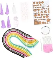 PLAFOPE 1 Set Paper Quilling Kit with Ruler and Knitting Comb Colors Strips for DIY Crafts Lightweight and Portable Quilling Tools for Creative Paper Crafting
