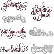 4PCS Alphabets Die for Card Making DIY Scrapbooking Get well Soon,With Sympathy,Best wishes,Thinking of ryou words Metal Cutting Dies for Paper Crafting Handmade Crafts Scrapbooking Supplies