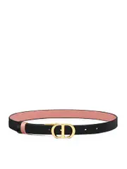 Dior 30 Montaigne Reversible Belt in Black and Ethereal Pink