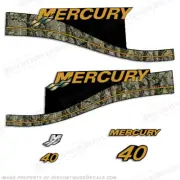 Fits Mercury Custom 40 ELPTO Decal Kit - Real Camo Style