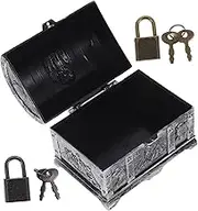 ORFOFE Halloween Treasure Chest Boys and Girls Decorative Storage Box Lock Multi-functional Pirate Toy Box for Jewelry