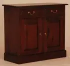 Small Timber Buffet Mahogany Medium Brown W100 2 Doors 2 Drawers, Sideboard
