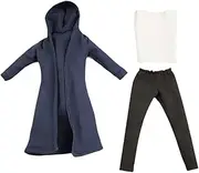 EHJRE 3Pcs 1/12 Wind Coat and Pants Vest Miniature Model Handmade Clothes