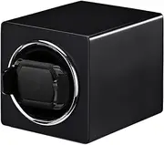 Automatic Single Watch Winder With Silent Japanese Motor Stylish Portable Multi Rotation Flex Cushioned Watch Rotator Box,PU-Leather For Men And Women LWX