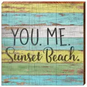 Sunset Beach, NC Home Decor Sign Printed On Real Wood HAP12D-B 10 1/2" x 10 1/2"