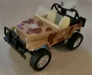 JEEP WRANGLER WELLY 4 INCH DIECAST METAL CAR PULL BACK ACTION MILITARY POLICE