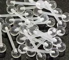 20 Pc No Metal Clear Ball & Shaft Bio-Flexible Tongue Rings Nipple Barbell 14g