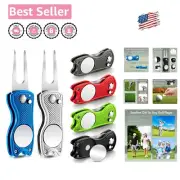 Durable Stainless Steel Golf Divot Tool Set - Magnetic, Foldable, and Portable