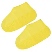 Waterproof Silicone Shoe Cover S Non-Slip Overshoes Rain Boot Galoshes Yellow