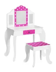 [Keezi] Dressing Table Chair Set in Pink
