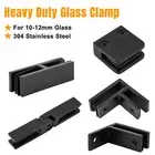 Black Glass Clamps Joiner Stainless Bracket Balustrade Pool Fence Panels Clamp
