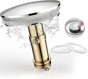 Pop Up Sink Plug Replacement for Washbasin Brass Chrome, Chonphan Sink Drain Plug Pop Up Waste Plug Basin Plug Click Clack Push Plug Stopper for Bathroom Vanity Sink, 38mm Cap