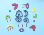 Polymer Clay Cutter Set with Charms | U Shape Moon Eye Flower Clay cutters