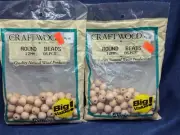 Vintage Craftwood Darice Big Value 12mm Wood Beads 170 pcs NOS USA Crafts Dolls