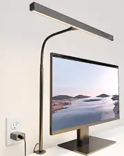 12W LED Desk Lamp with Adjustable Gooseneck, Dimmable Clamp Light for Office