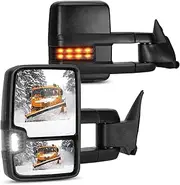 Towing Mirrors Power Heated Clearance Turn Signal Light Set of 2 Fit for Chevrolet GMC C1500 K1500 C2500 K2500 K3500 C3500 1988-1998 C1500 C2500 K1500 K2500 Suburban Tahoe Yukon 1992-1999
